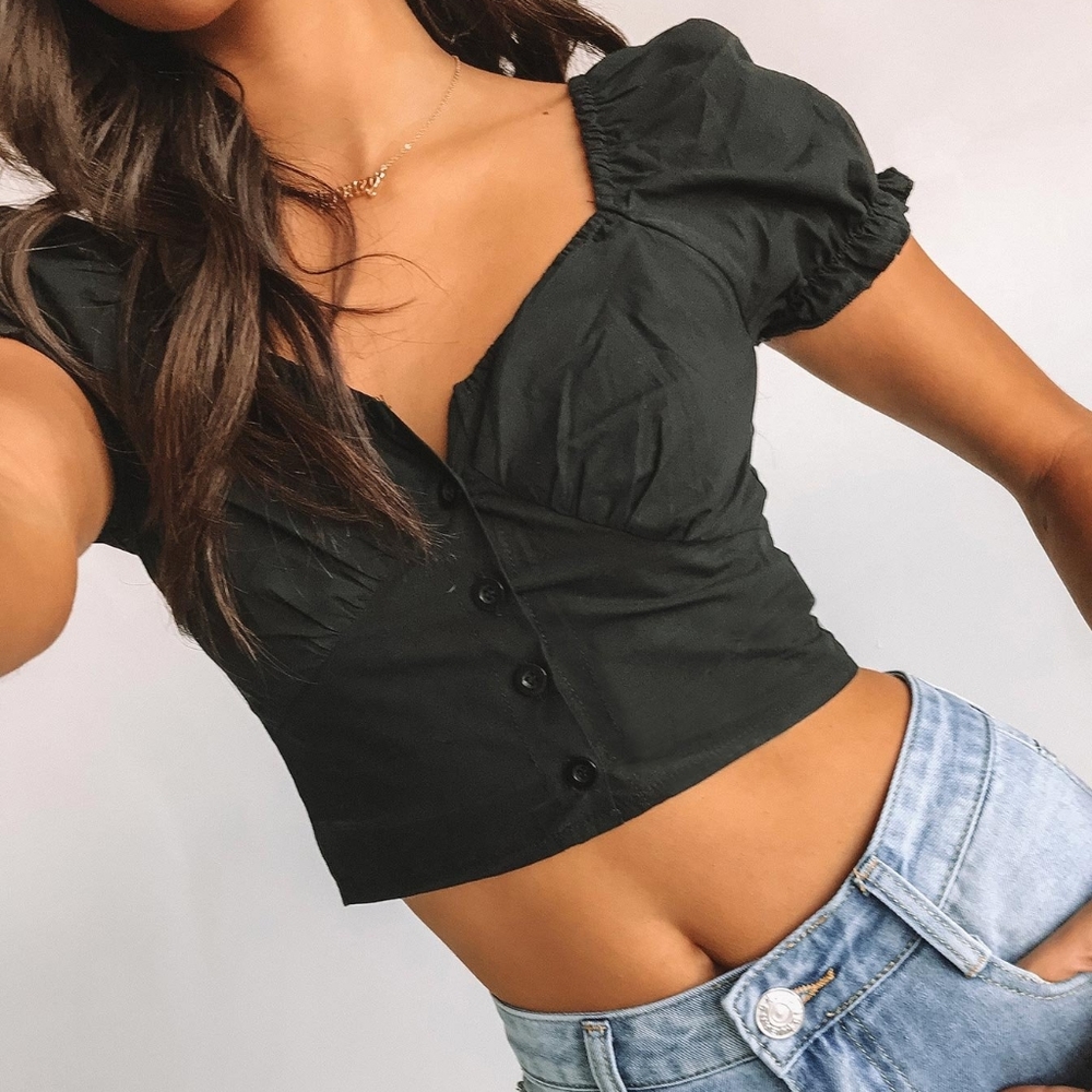 Princess Polly Black Crop Top
